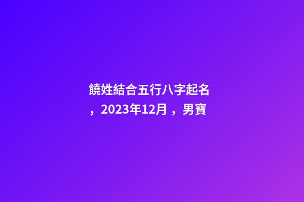 饒姓結合五行八字起名，2023年12月，男寶